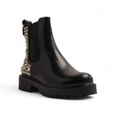 Europeon Union Women Black Leather Half Boot #3355