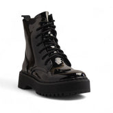 Europeon Union Women Black Vernis Leather Half Boot #3356