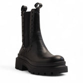 Europeon Union Women Black Leather Half Boot #3357
