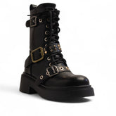 Europeon Union Women Black Leather Half Boot #3359
