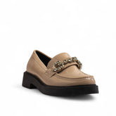 Europeon Union Women Beige Vernis Leather Shoes #3362