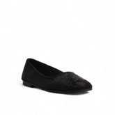 Europeon Union Women Black Glitter Ballerina #3372
