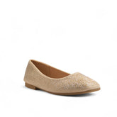Europeon Union Women Gold Glitter Ballerina #3373