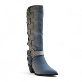 Europeon Union Women Blue Jeans Boot #3379