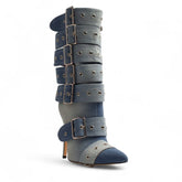 Europeon Union Women Blue Jeans Boot #3382