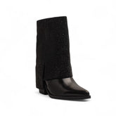 Europeon Union Women Black Leather Half Boot #3388