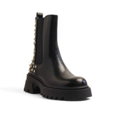 Europeon Union Women Black Leather Half Boot #3404