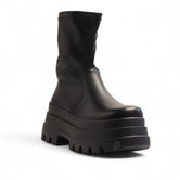 Europeon Union Women Black Leather Half Boot #3406