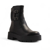 Europeon Union Women Black Leather Half Boot #3441