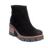 Spanish Women Black Chamois Half Boot #0347