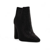 Europeon Union Women Black Glitter Half Boot #3481