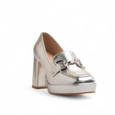 Europeon Union Women Silver Leather Heels #3483