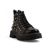 Europeon Union Women Black Vernis Leather Half Boot #3486