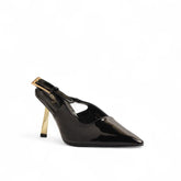 Europeon Union Women Black Vernis Leather Heels #3515