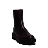 Spanish Women Maroon Leather Half Boot #0352