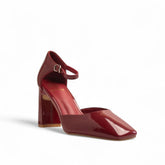 Europeon Union Women Maroon Vernis Leather Heels #3539