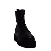 Spanish Women Black Leather Half Boot #0354