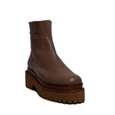 Spanish Women Beige Leather Half Boot #0356