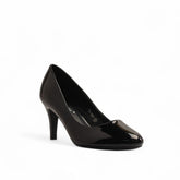 Europeon Union Women Black Vernis Leather Heels #3572