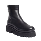 Spanish Women Black Leather Half Boot #0357