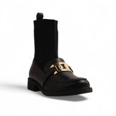 Europeon Union Women Black Leather Half Boot #3584