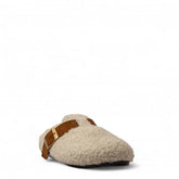 Women Off White Wool Mules #3586