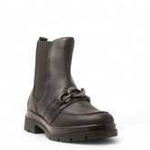 Italian Women Black Leather Half Boot #3595