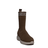 Spanish Women Beige Cloth Half Boot #0359