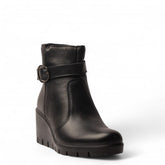 Italian Women Black Leather Half Boot #3601