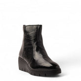 Italian Women Black Vernis Leather Half Boot #3604