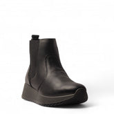 Italian Women Black Leather Half Boot #3608