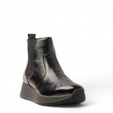 Italian Women Black Vernis Leather Half Boot #3609