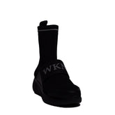 Spanish Women Black Cloth Half Boot #0361