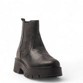 Italian Women Black Leather Half Boot #3626