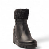 Italian Women Black Leather Half Boot #3629