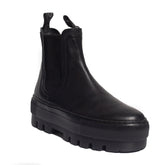 Spanish Women Black Leather Half Boot #0367