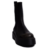 Spanish Women Black Leather Half Boot #0369