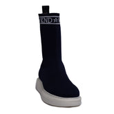 Spanish Women Dark Blue Leather Half Boot #0370