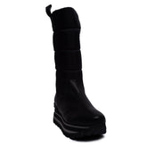 Spanish Women Black Leather Half Boot #0375