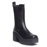 Spanish Women Black Leather Half Boot #0377