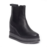 Spanish Women Black Leather Half Boot #0380
