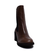 Spanish Women Brown Leather Half Boot #0388