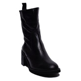 Spanish Women Black Leather Half Boot #0389