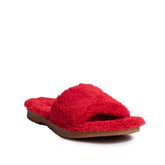 Women Red Fur Slipper #0532
