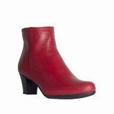 Turkish Women Red Leather Half Boot #0823