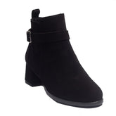 Women Black Chamois Half Boot #0849