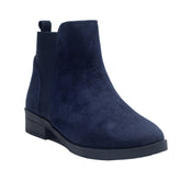 Women Dark Blue Chamois Half Boot #0882