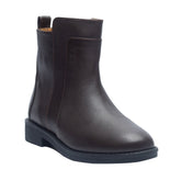 Women Brown Leather Half Boot #0890