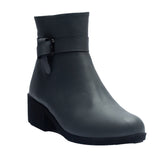 Women Grey Leather Half Boot #0904