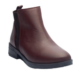 Women Maroon Leather Half Boot #0911